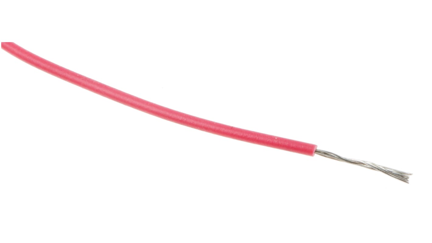 RS PRO Red 0.13 mm² Hook Up Wire, 26 AWG, 7/0.16 mm, 100m, PTFE Insulation