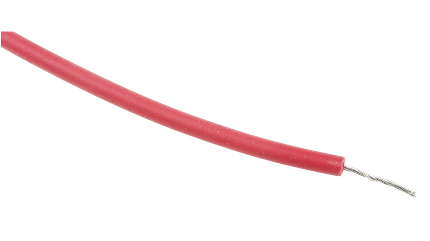RS PRO Red 0.13mm² Hook Up Wire, 26 AWG, 7/0.16 mm, 100m, XLPE Insulation