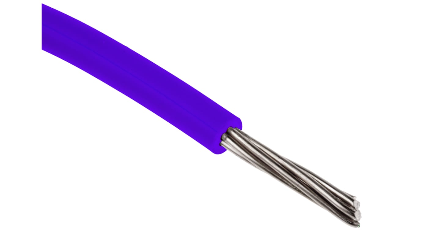RS PRO 紫色电线, 0.33mm², 100m长, 22AWG, 600 V, 最高+125°C, XLPE绝缘