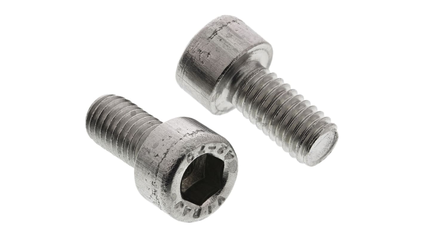 Śruba imbusowa M6 długość 12mm Nakrętka, gniazdo sześciokątne Stal nierdzewna RS PRO
