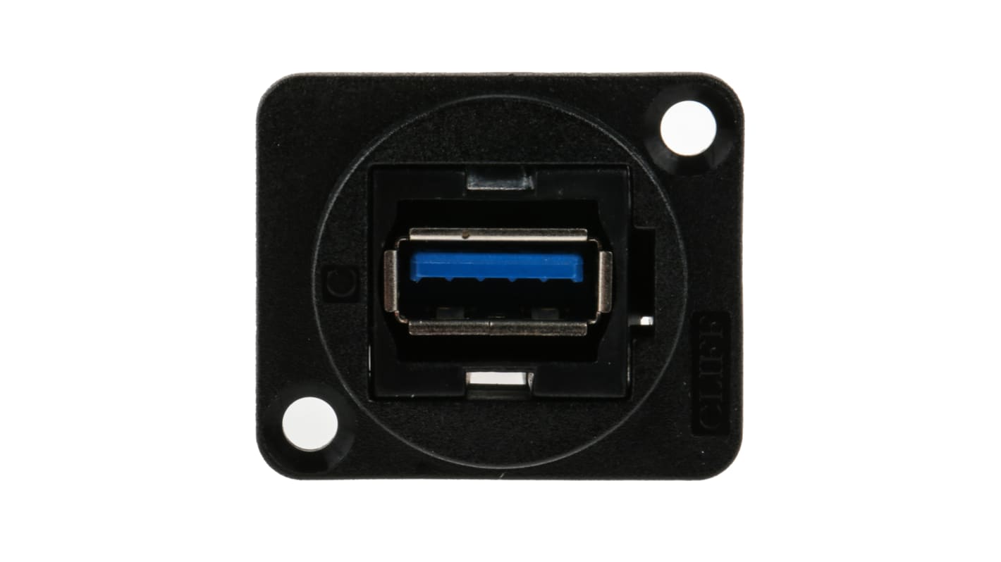 RS PRO Straight, Panel Mount, Socket Type A to A 3.0 USB Connector