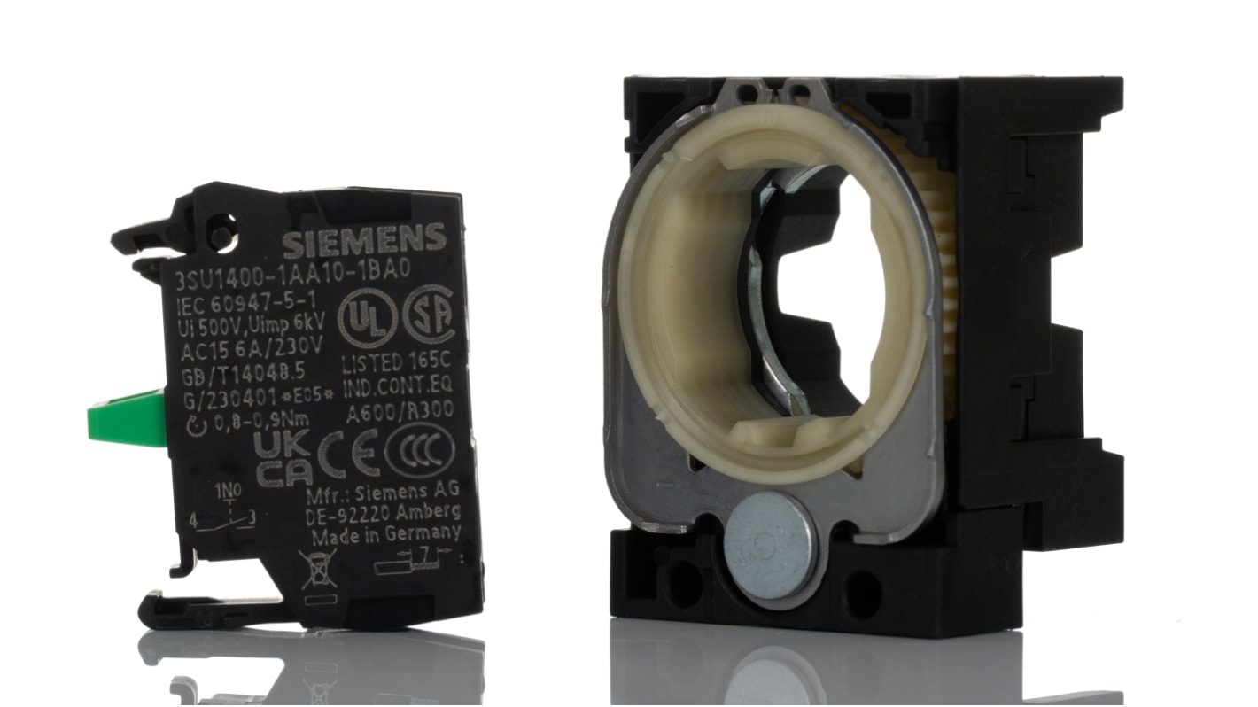 Siemens SIRIUS ACT 3SU15 Series Contact Block, 5 → 500V ac/dc, 1NO