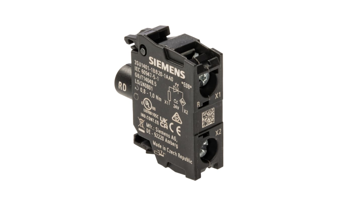 Siemens 3SU1 Series Light Block, 24V ac/dc, Red Light