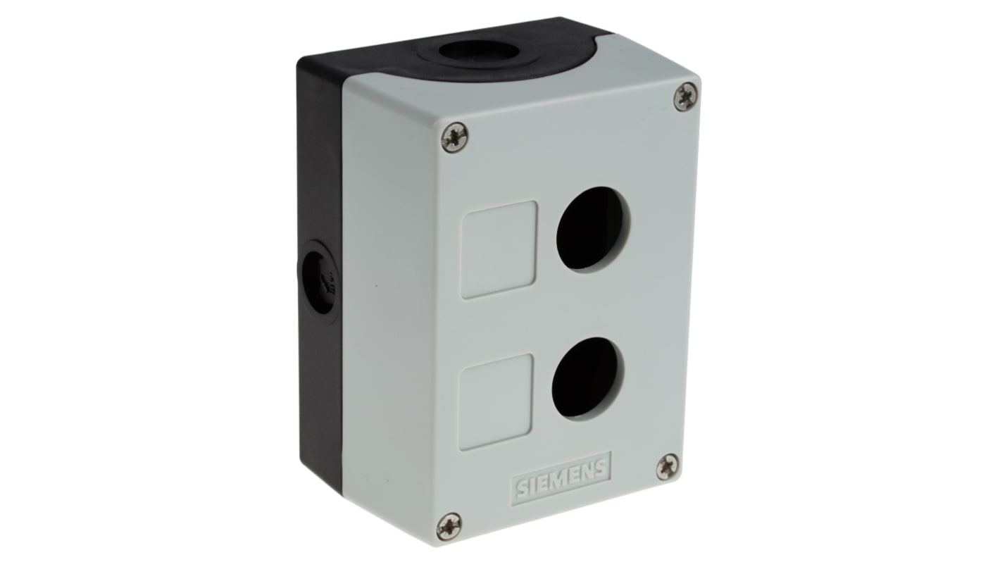 Siemens Grey Plastic SIRIUS ACT 3SU18 Push Button Enclosure - 2 Hole 22mm Diameter