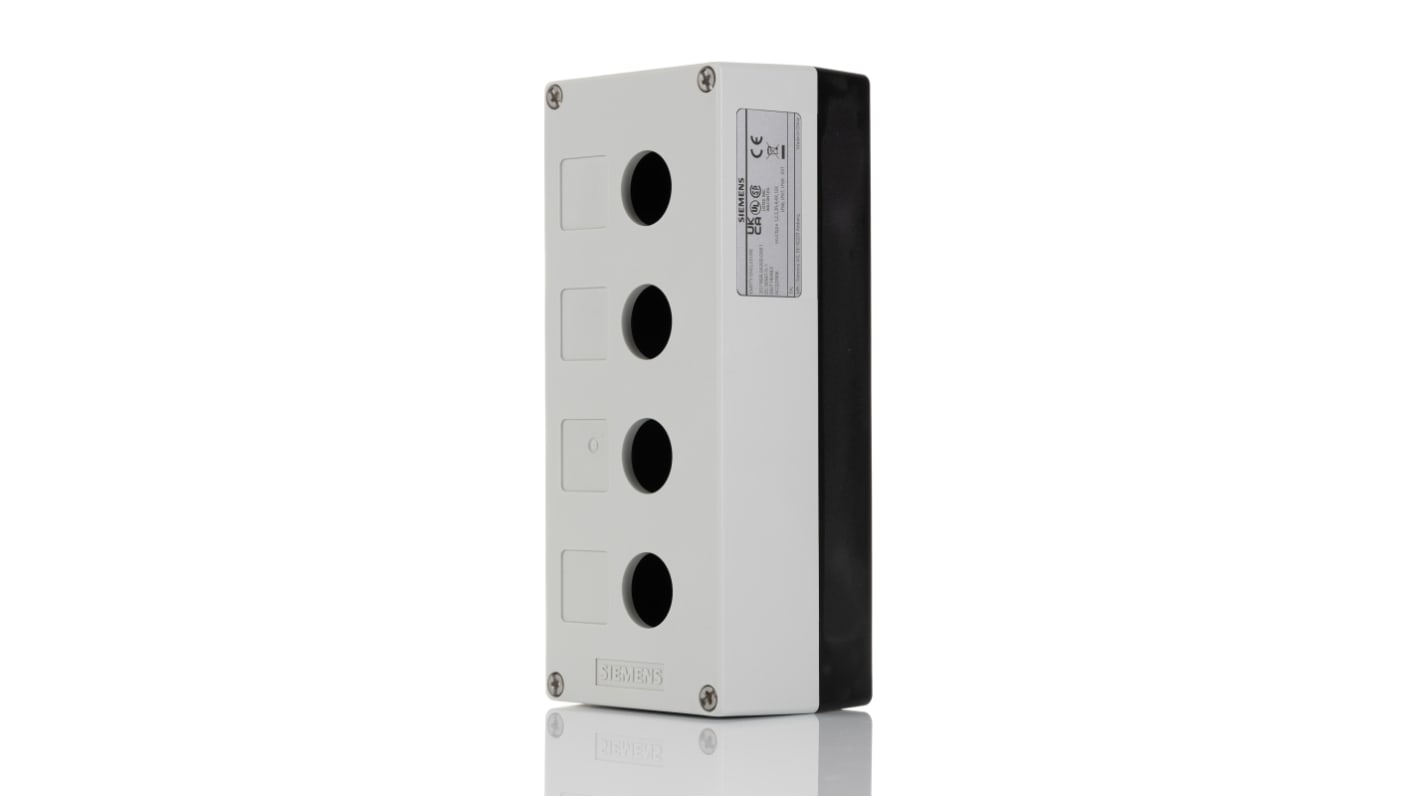 Siemens Grey Plastic SIRIUS ACT 3SU18 Push Button Enclosure - 4 Hole 22mm Diameter