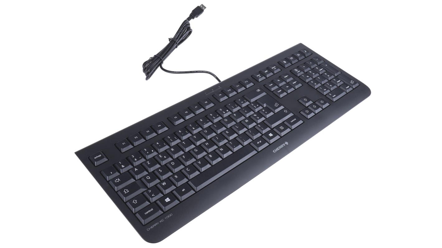 CHERRY Wired USB Keyboard, AZERTY, Black