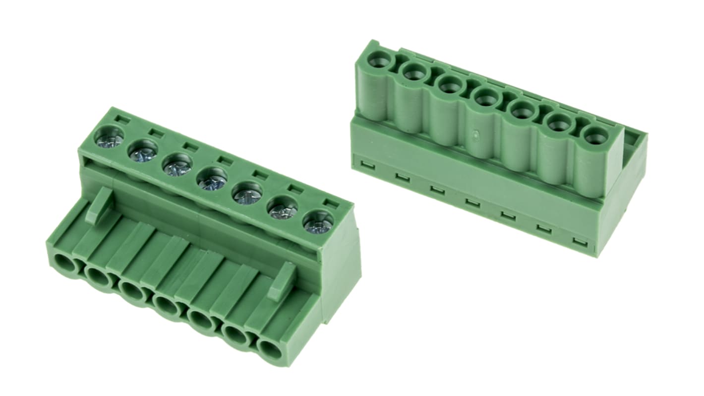 RS PRO, 5mm Pitch, 7 Way, Pluggable Terminal Block, Plug, Through Hole, Screw Termination