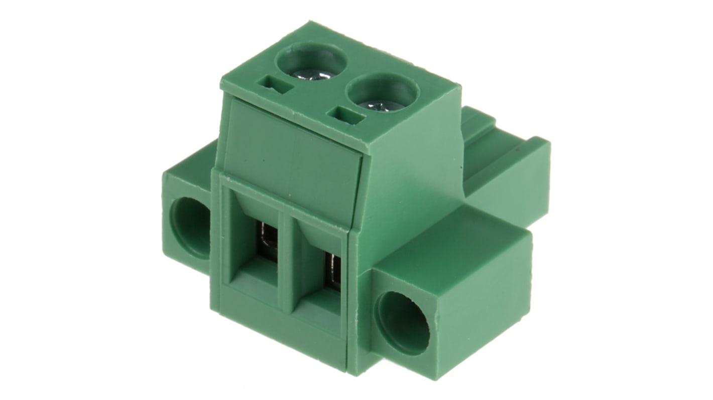 RS PRO PCB Terminal Block, 2-Contact, 5mm Pitch, Through Hole Mount, 1-Row, Screw Termination