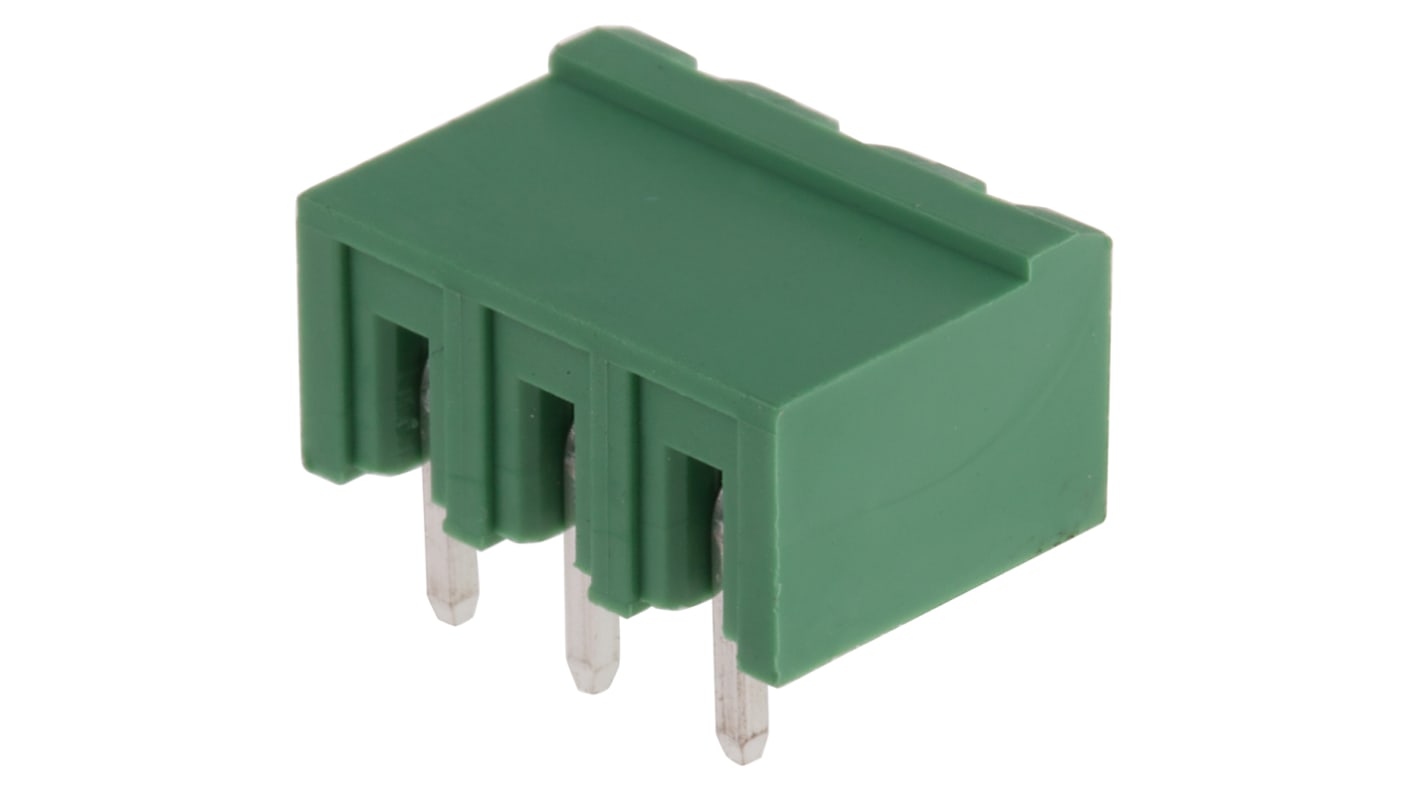RS PRO, 5.0mm Pitch, 3 Way, Right Angle, Pluggable Terminal Block, Header, Through Hole, Solder Termination