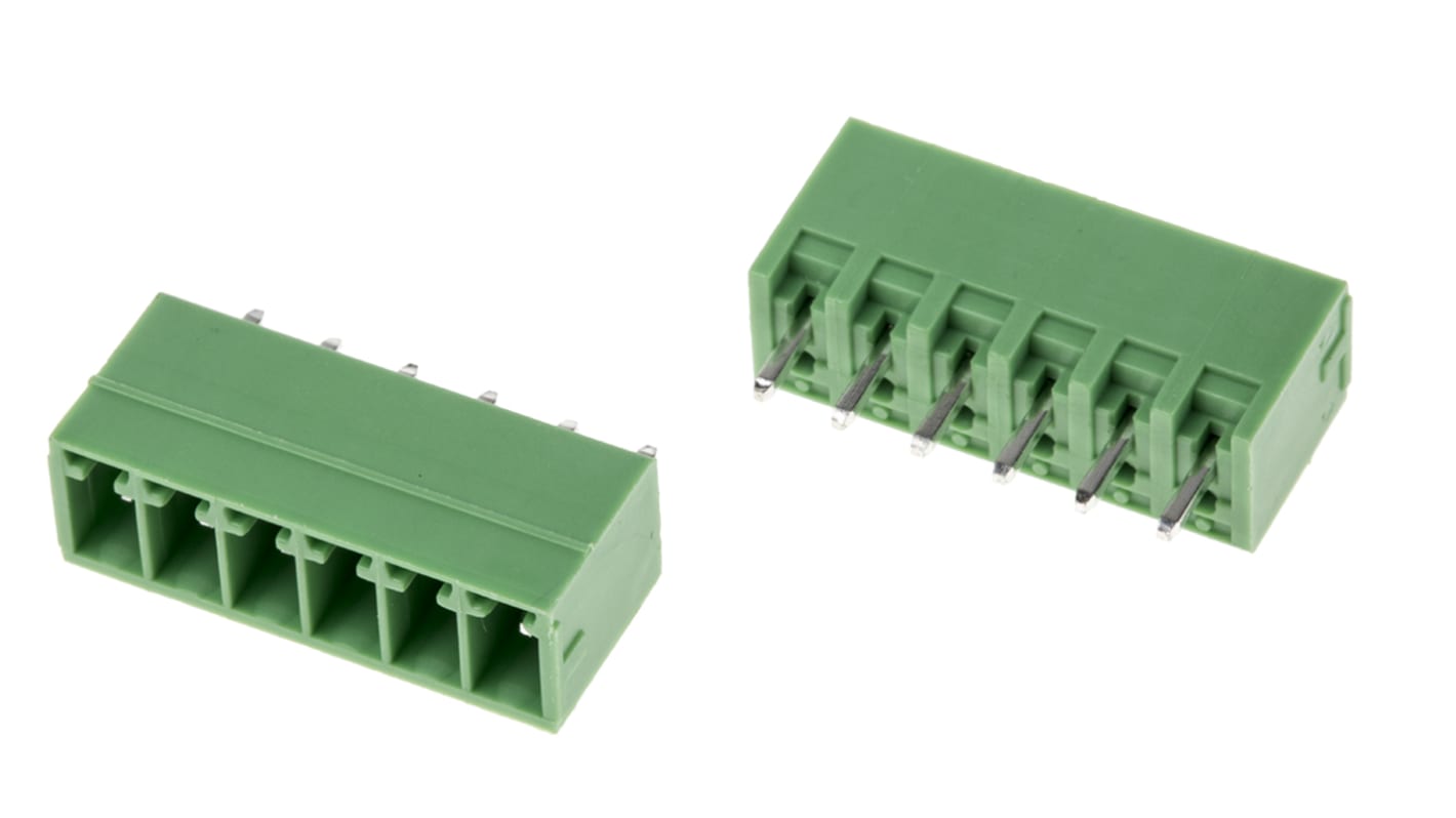 RS PRO 3.5mm Pitch 6 Way Pluggable Terminal Block, Header, Through Hole, Solder Termination