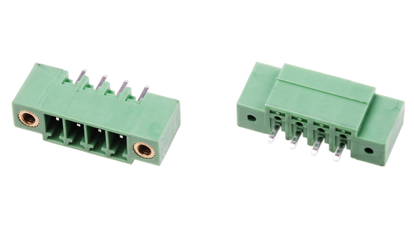 RS PRO PCB Terminal Block, 4-Contact, 3.5mm Pitch, Through Hole Mount, 1-Row, Screw Termination