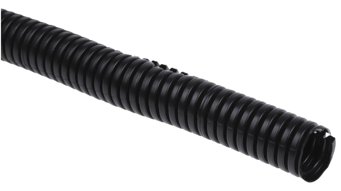 RS PRO Flexible, Split Conduit, 16mm Nominal Diameter, Plastic, Black