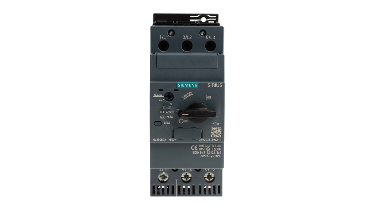 Siemens 42 → 52 A SIRIUS Motor Protection Circuit Breaker, 20 → 690 V