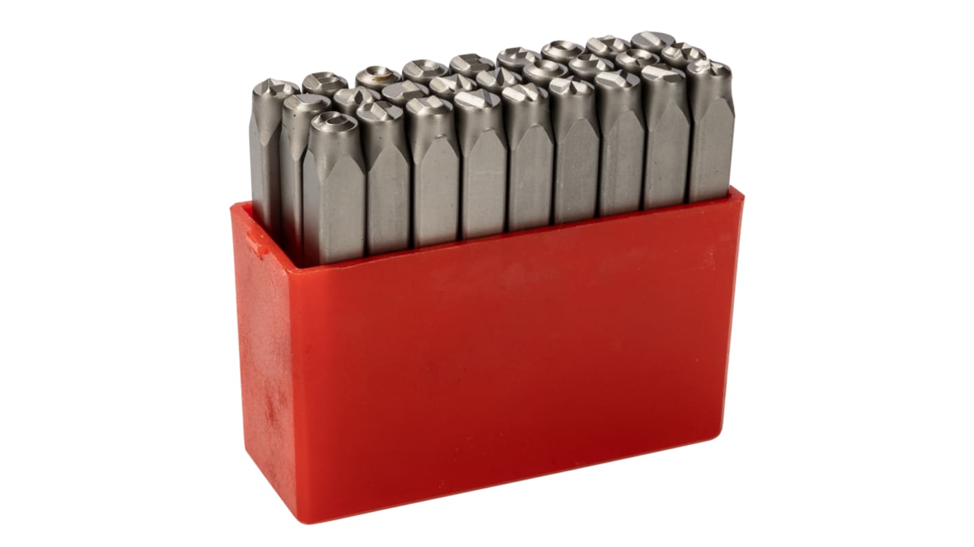 RS PRO 5mm x 27 Piece Engraving Letter Punch Set, (Letters: A → Z)