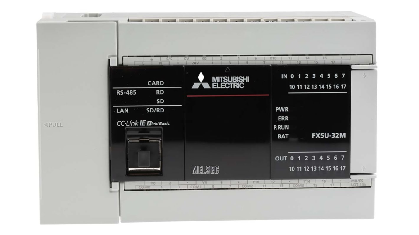 Mitsubishi FX5U Series PLC CPU for Use with MELSEC IQ-F Series IQ Platform-Compatible PLC, Relay, Transistor Output,