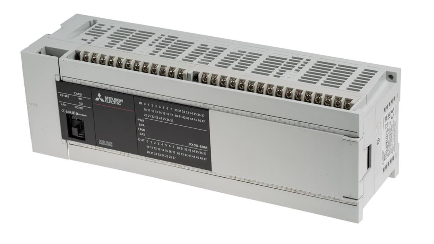 Mitsubishi FX5U Series PLC CPU for Use with MELSEC IQ-F Series IQ Platform-Compatible PLC, Relay, Transistor Output,