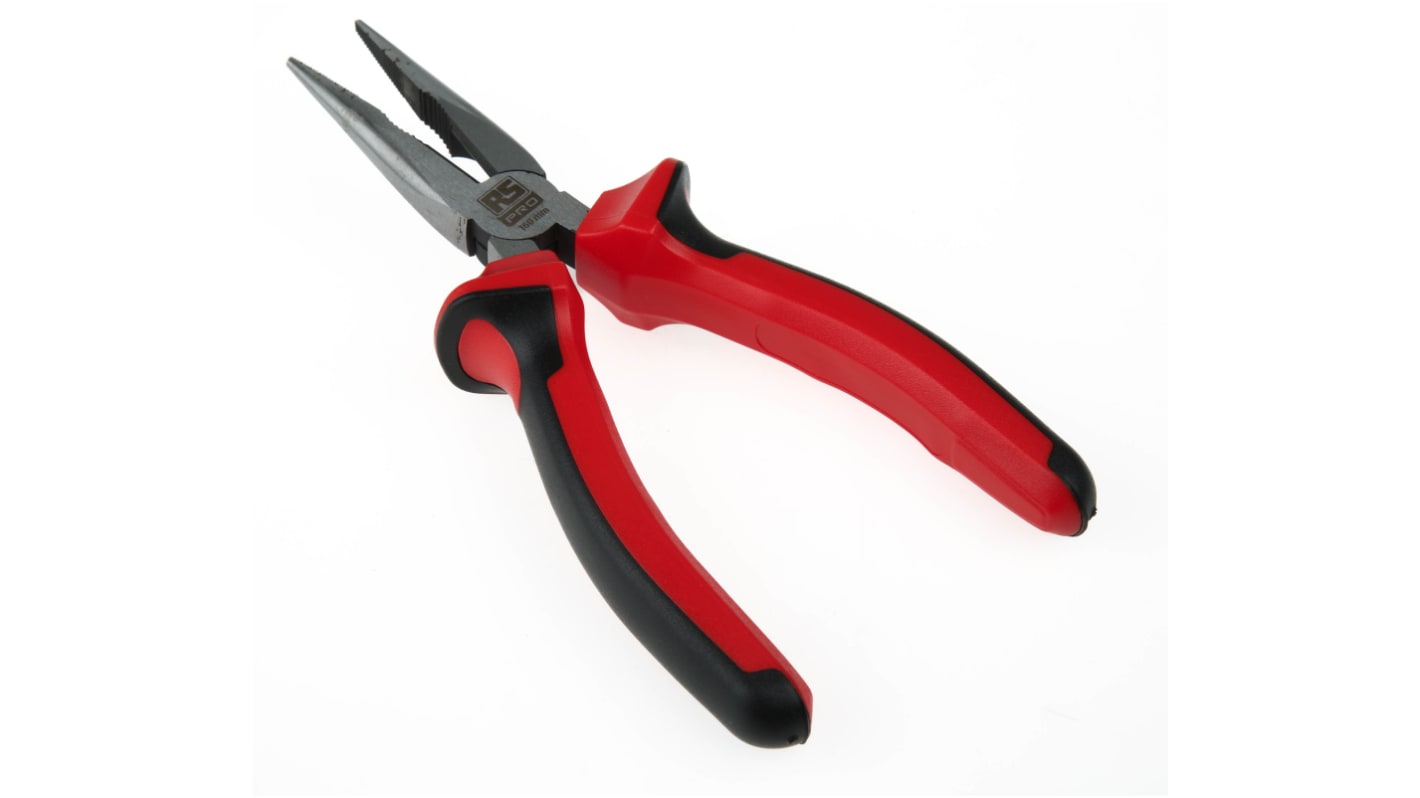 RS PRO Long Nose Pliers, 160 mm Overall, Straight Tip
