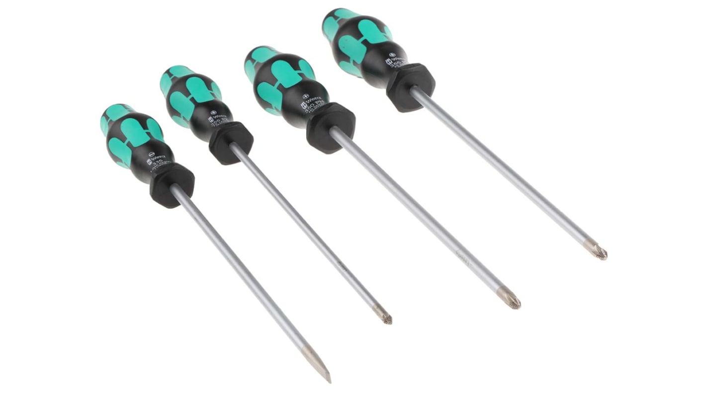 Wera Phillips; Pozidriv; Slotted Screwdriver Set, 4-Piece