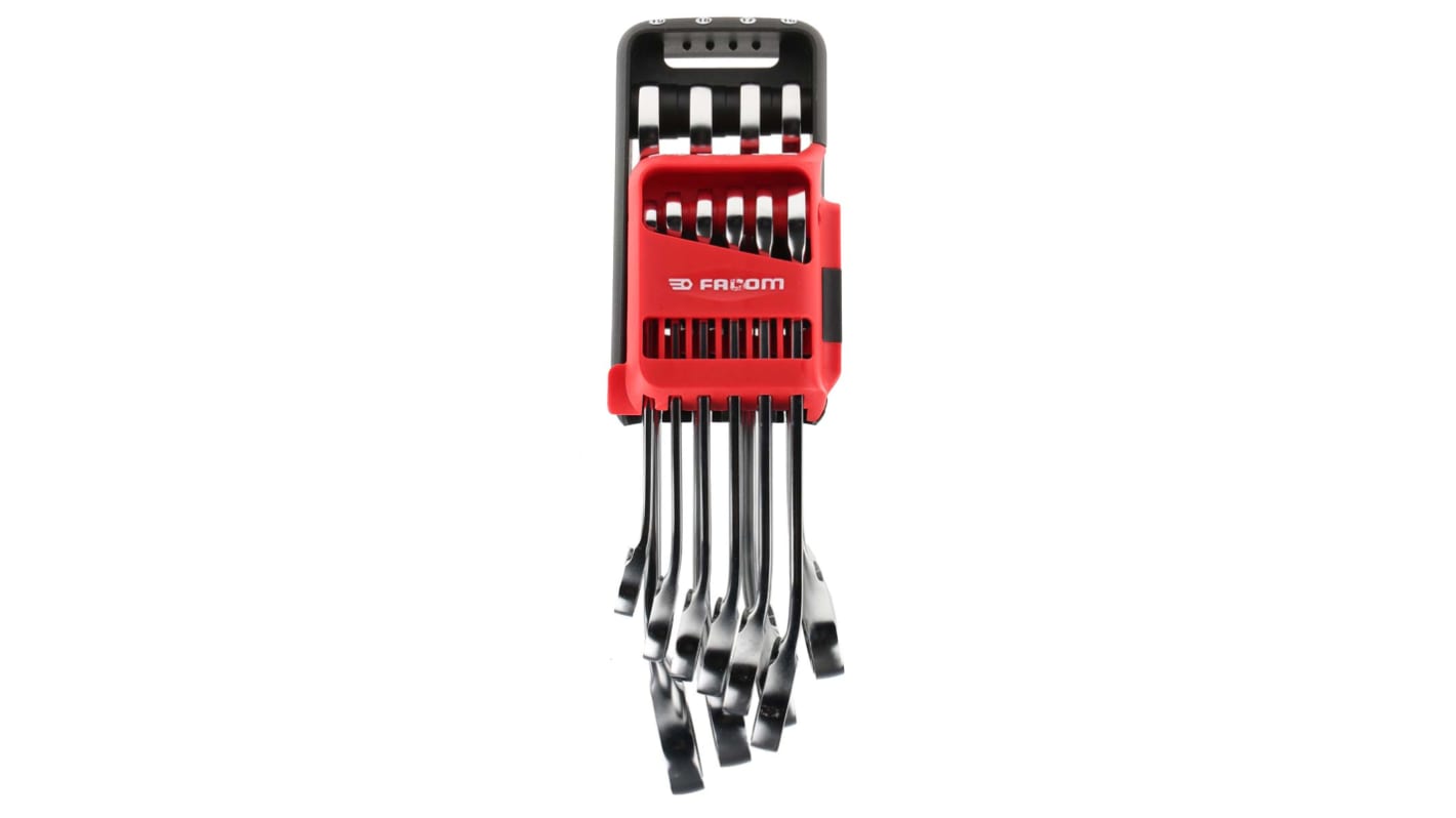 Facom 467B Series 10-Piece Spanner Set, 8 → 19 mm, Chrome Vanadium Steel