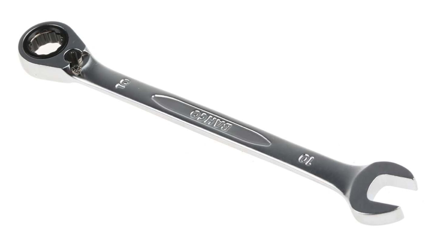 Bahco Ratchet Spanner, 10mm, Metric, Double Ended, 159 mm Overall