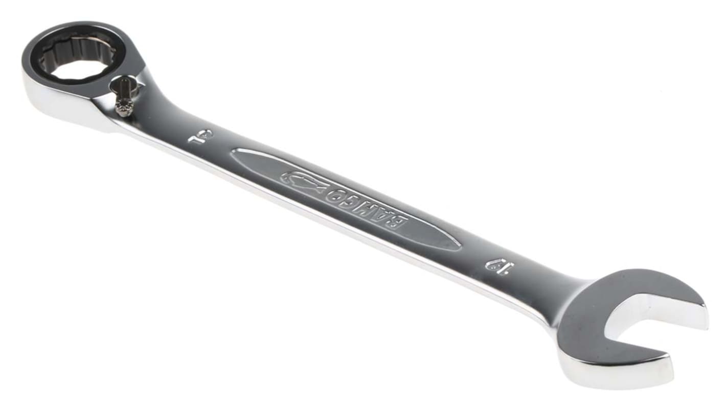 Bahco 1RM Series Ratchet Spanner, 19mm, Metric, Double Ended, 248 mm Overall