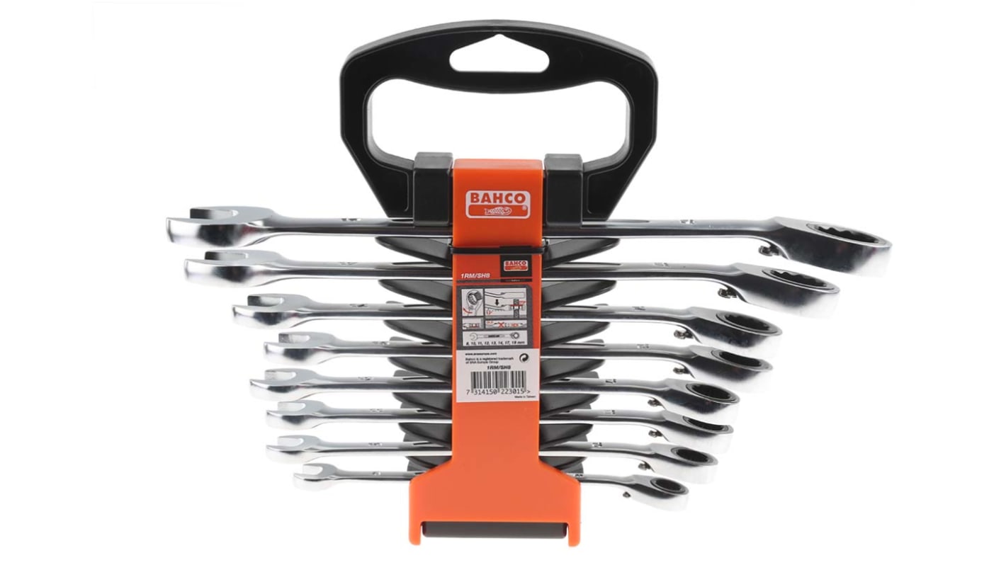 Bahco 1RM Series 8-Piece Spanner Set, 8 → 19 mm, Alloy Steel