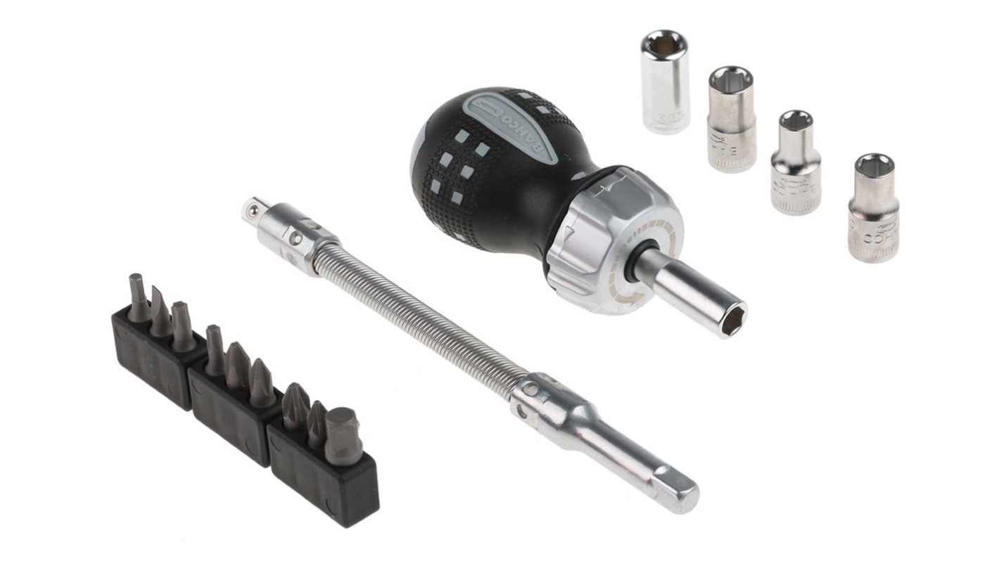 Bahco 六角批头套装, 包含Hex 4, Hex 5, Hex 6, Hex 7, PH1, PH2, PZ1, PZ2, SL4, T15, T20, 18件套