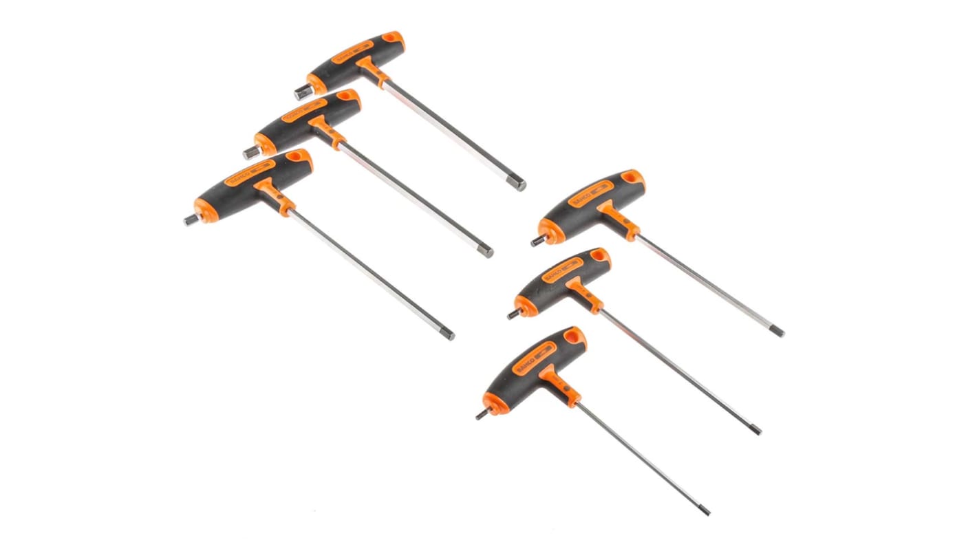 Set chiavi esagonali a T Bahco, 6 pezzi, Metrico, 3mm, con braccio Lungo, breve