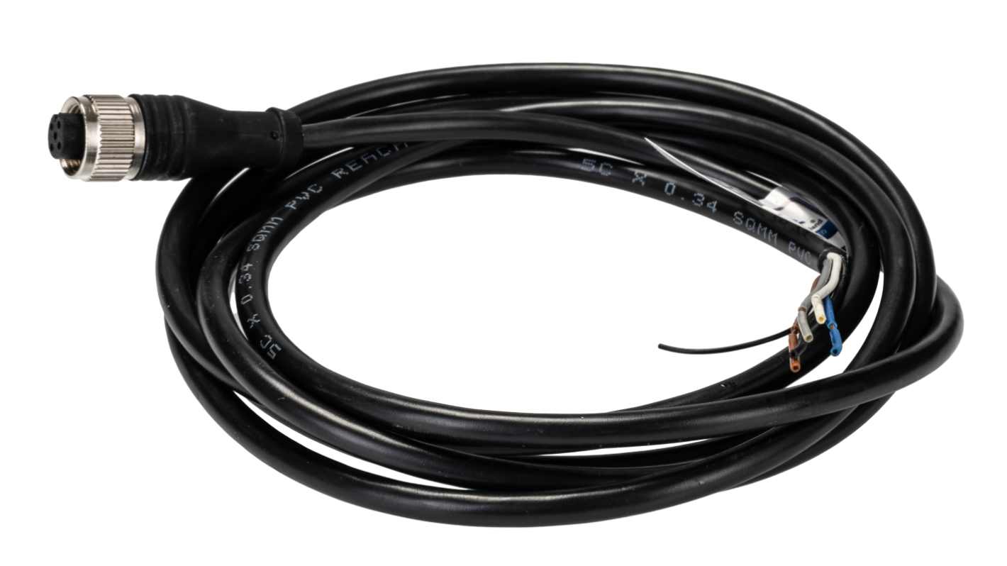 RS PRO Straight Female 5 way M12 to Unterminated Sensor Actuator Cable, 2m