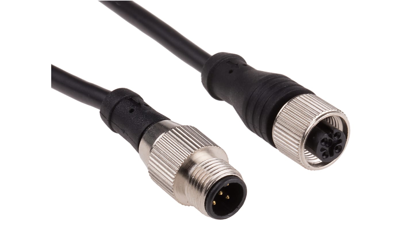 RS PRO konfektioniertes Sensorkabel 5-adrig, Buchse gerade / M12 Stecker gerade, Länge 5m