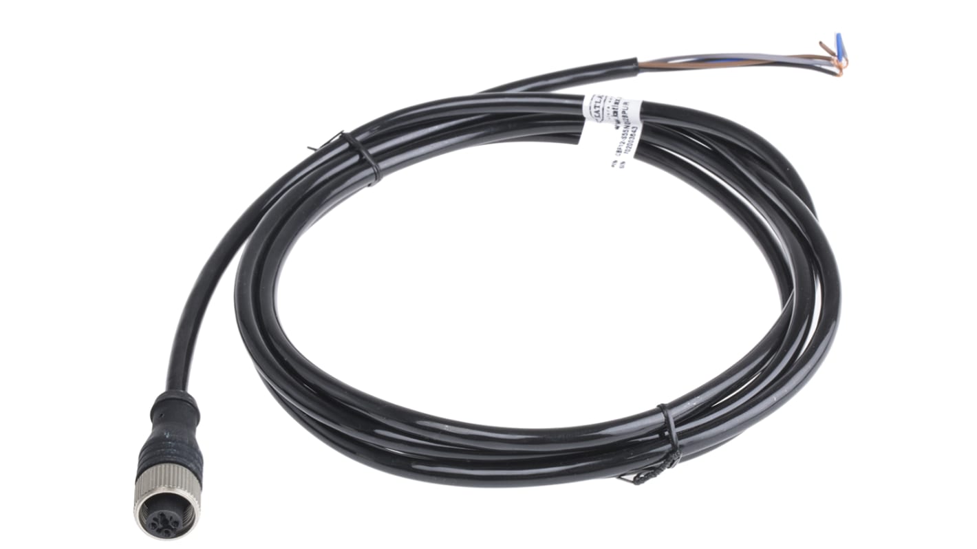 RS PRO Straight Female 4 way M12 to Unterminated Sensor Actuator Cable, 2m