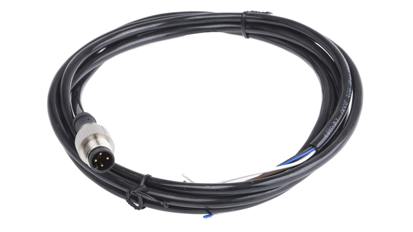 RS PRO Straight Male 4 way M12 to Unterminated Sensor Actuator Cable, 2m
