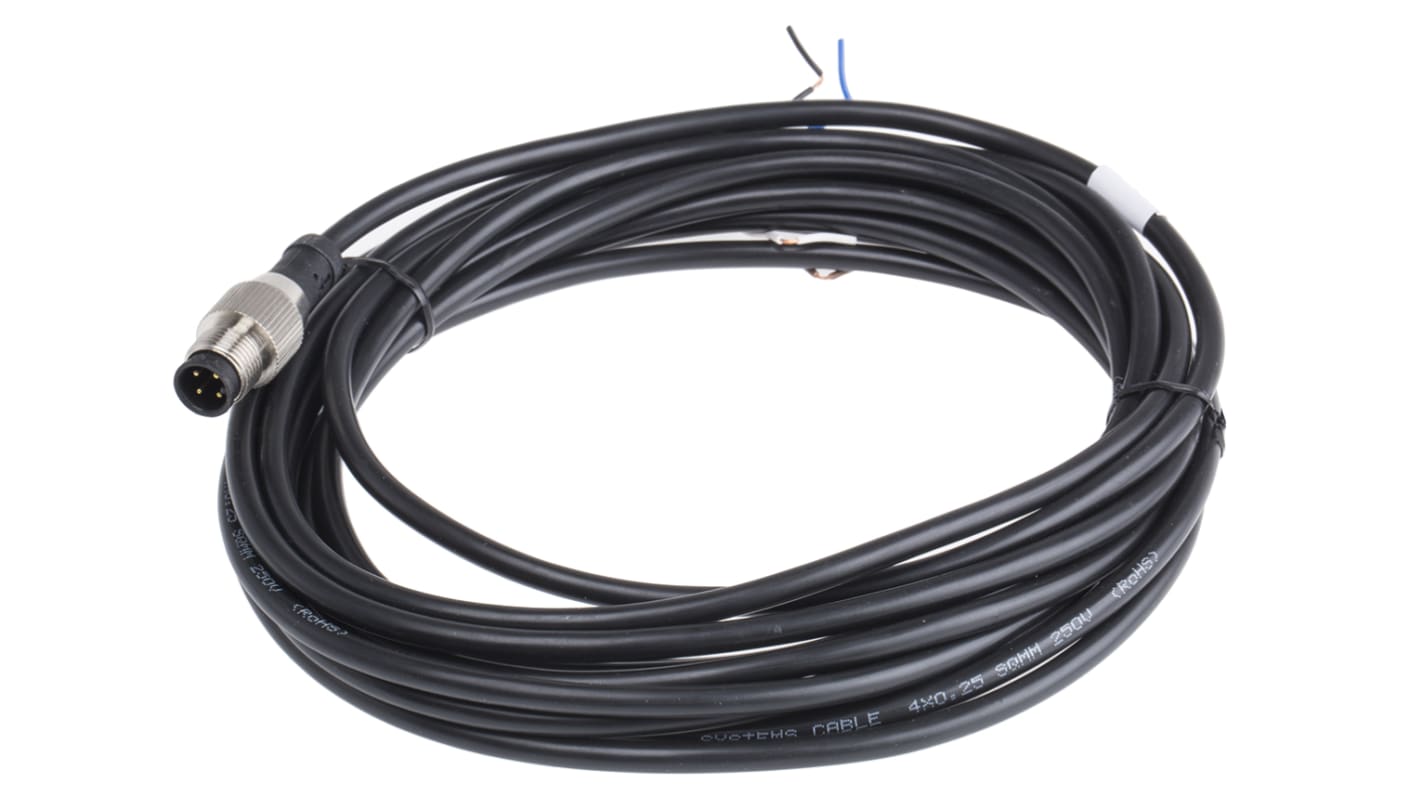 RS PRO Straight Male 4 way M12 to Unterminated Sensor Actuator Cable, 5m