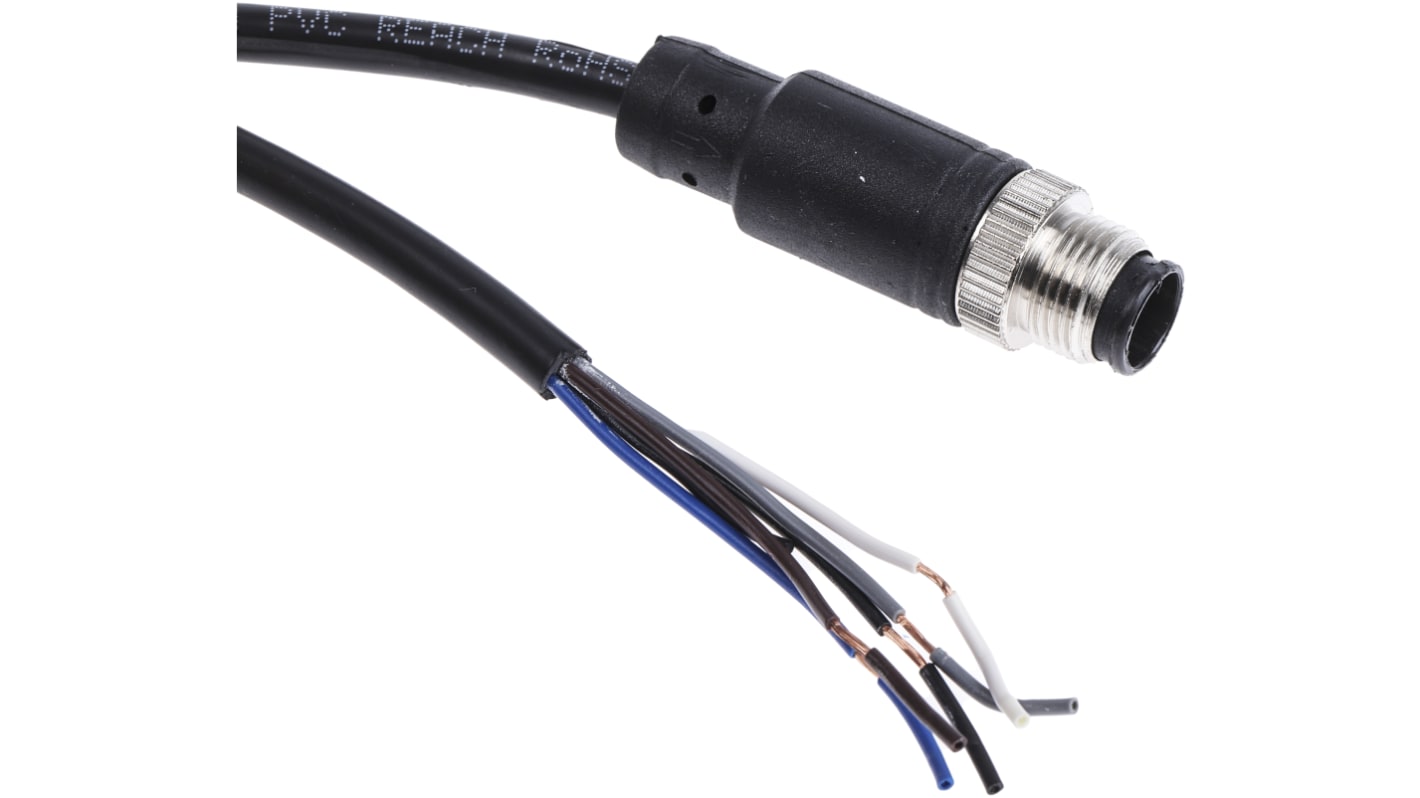 RS PRO Straight Male 5 way M12 to Unterminated Sensor Actuator Cable, 5m