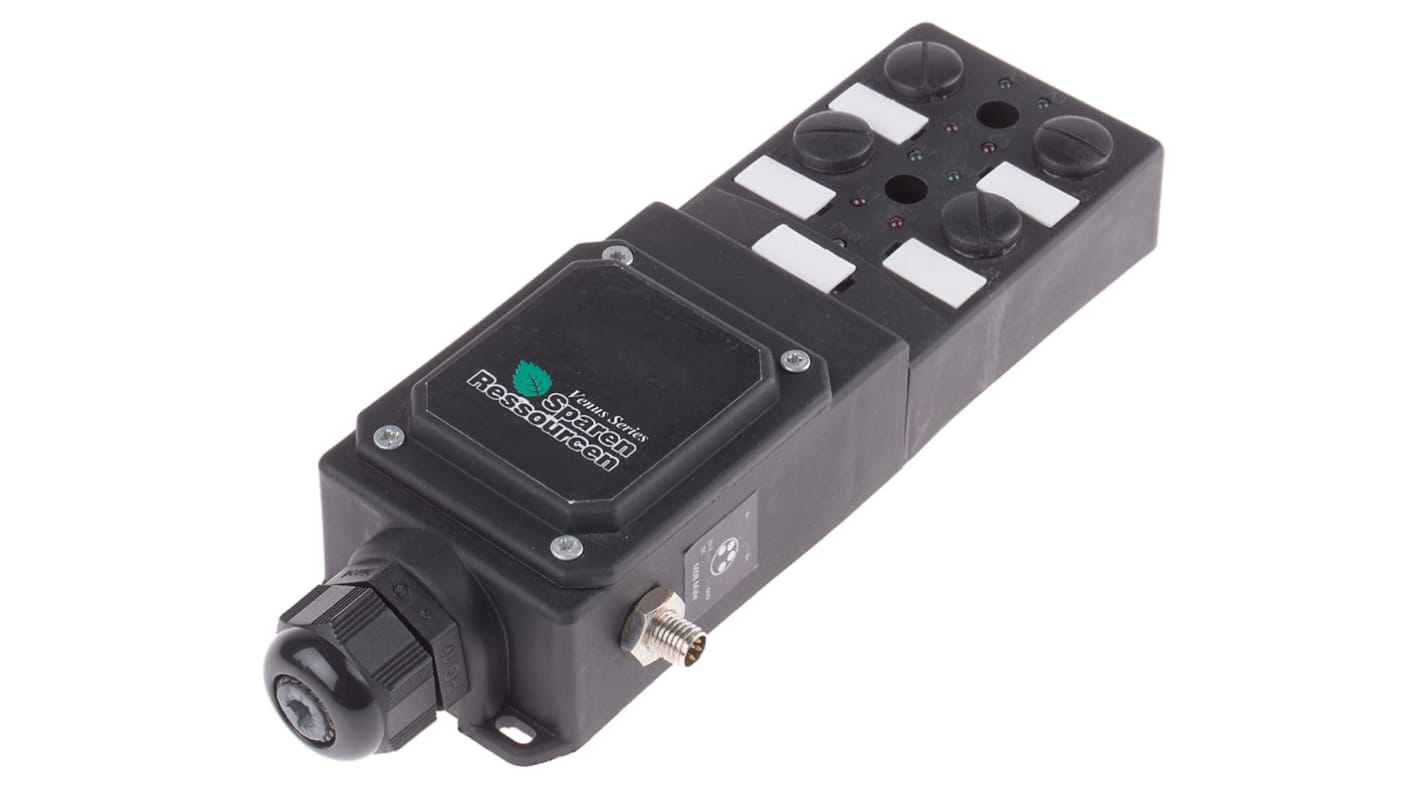 RS PRO M12 Sensor Box, 4 Port, ModBus