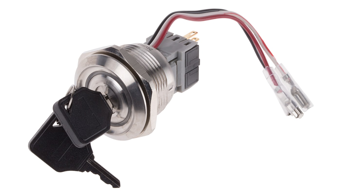 RS PRO IP40 Key Switch, SPDT, 5 A 2-Way