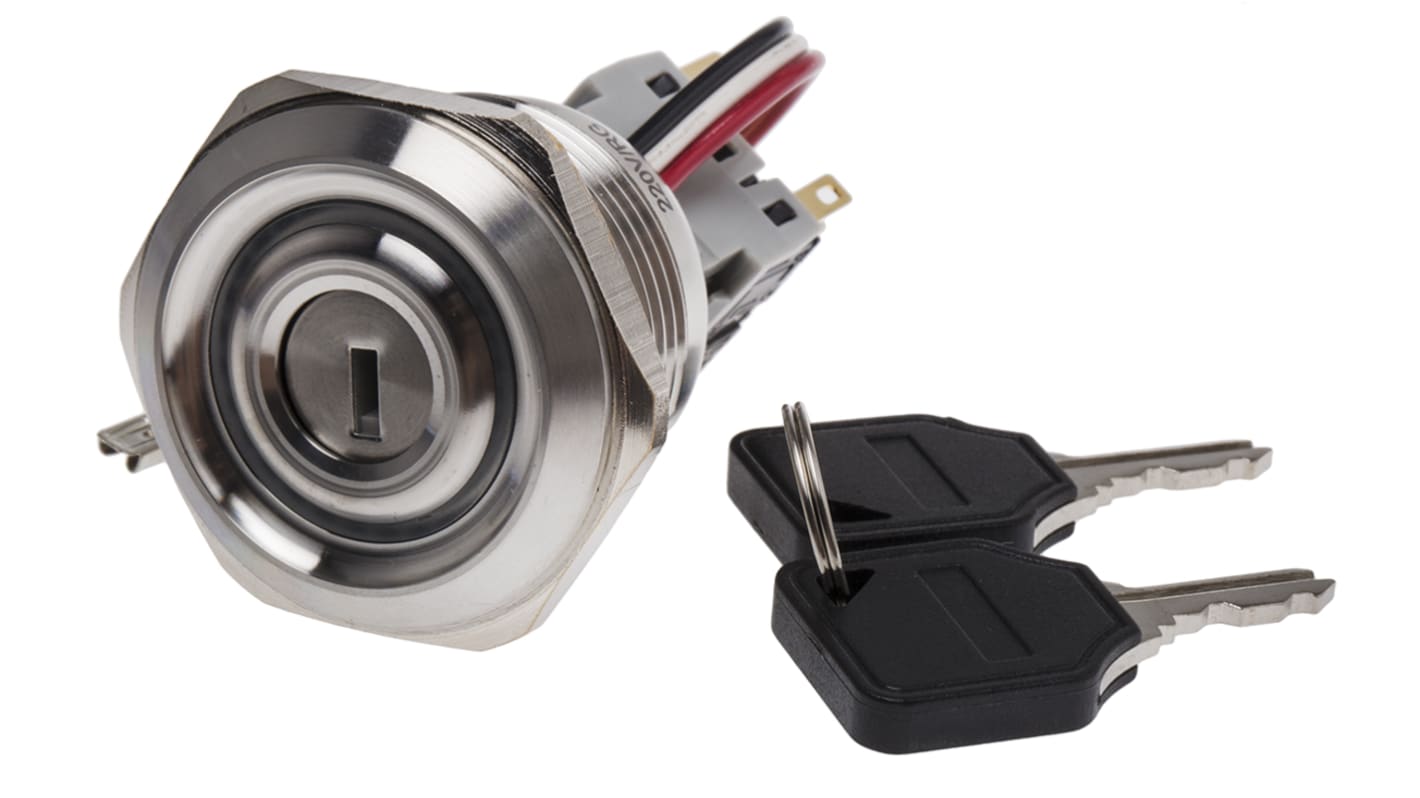 RS PRO IP40 Key Switch, DPDT, 5 A 2-Way