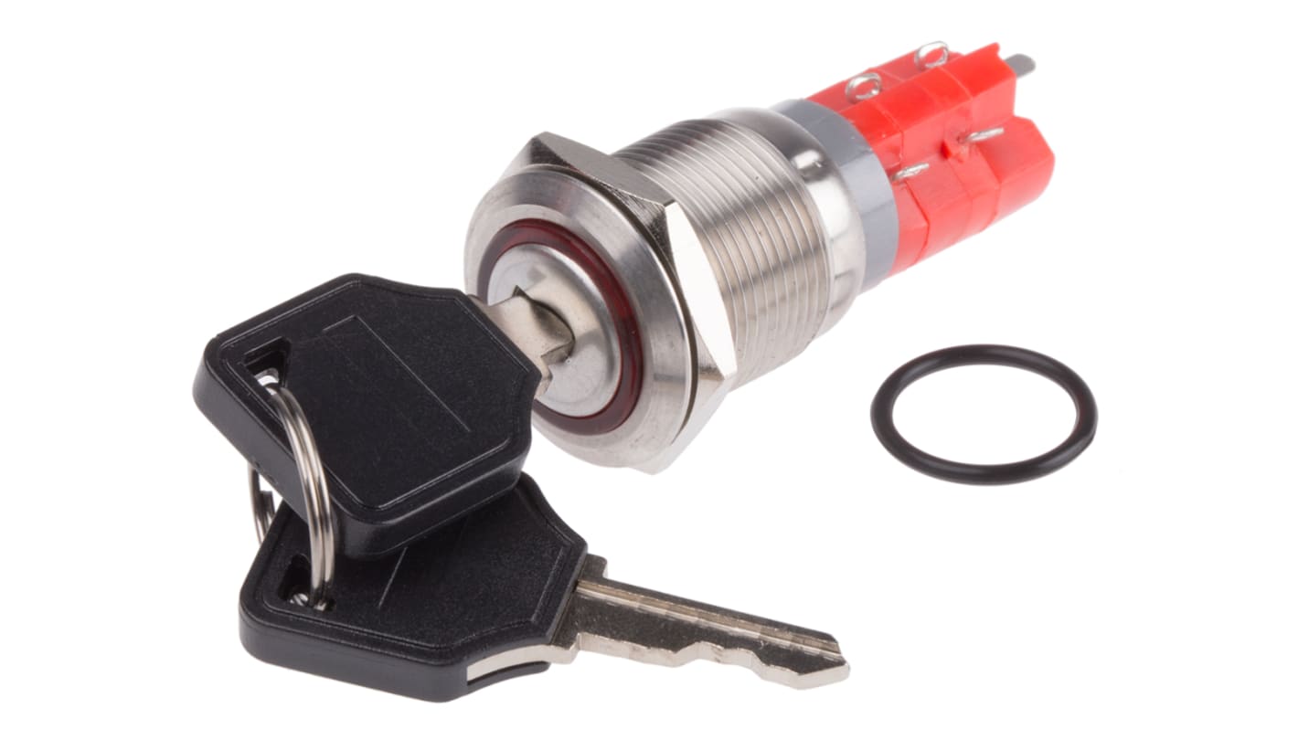 RS PRO IP40 Key Switch, DPDT, 5 A 2-Way