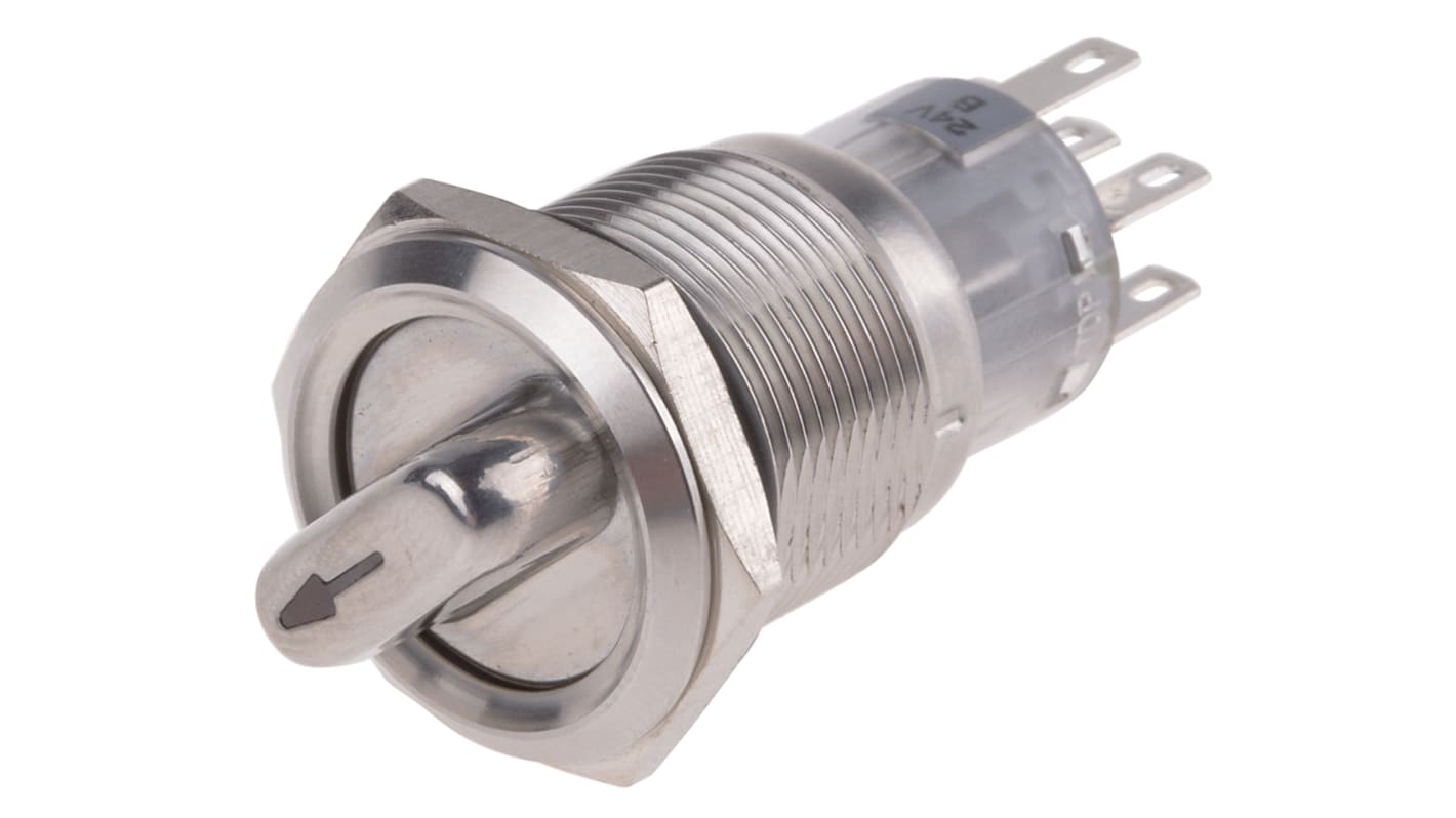 RS PRO Selector Switch - (on-on), Illuminated 2 Positions
