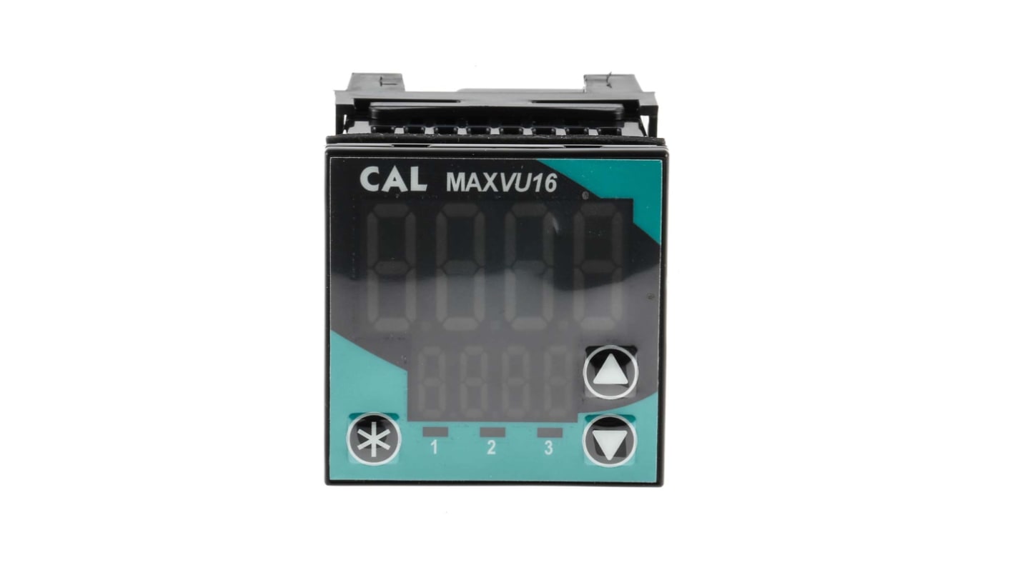 CAL MAXVU16 PID Temperaturregler 1/16 DIN, 2 x Relais Ausgang/ Universal, Pt100, Typ J,K,C,R,S,T,B,L,N Eingang, 110