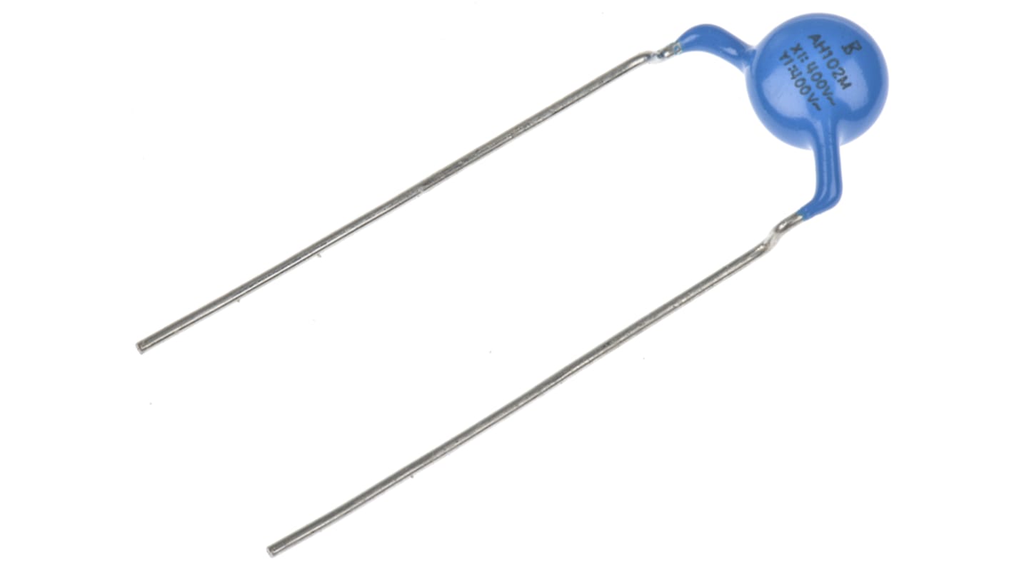 KEMET Single Layer Ceramic Capacitor (SLCC) 1nF 400V ac ±20% Y5V Dielectric, C900, Through Hole +125°C Max Op. Temp.