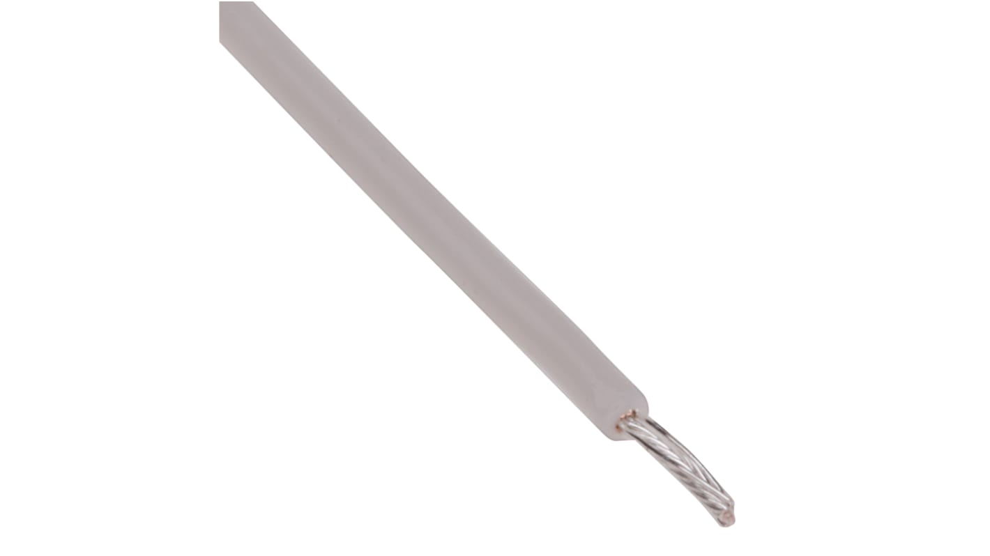 RS PRO White 0.13 mm² Hook Up Wire, 26 AWG, 19/0.1 mm, 100m, PTFE Insulation