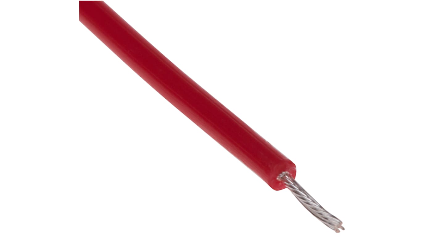 RS PRO Red 0.13 mm² Hook Up Wire, 26 AWG, 19/0.1 mm, 100m, PTFE Insulation