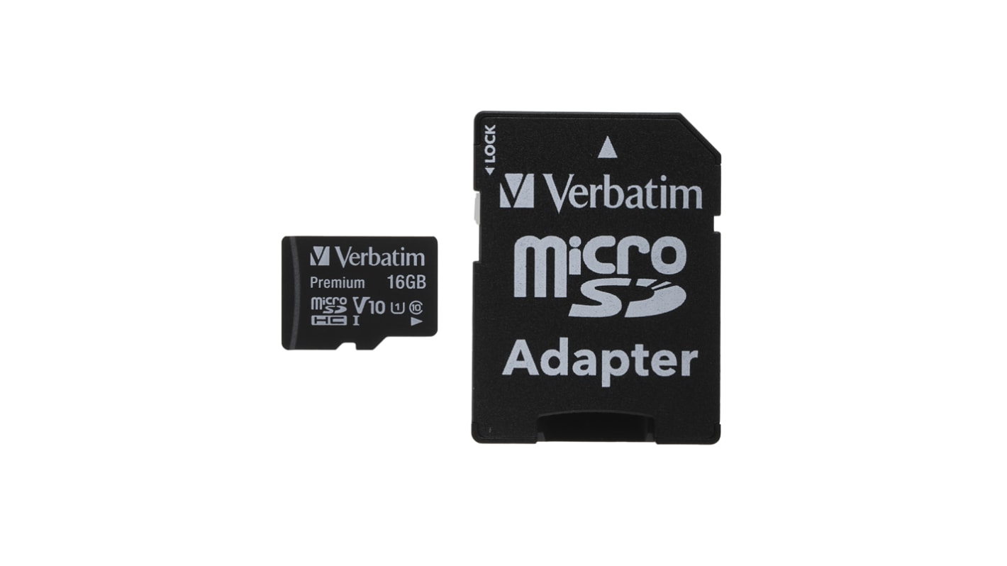 Verbatim 16 GB MicroSDHC Micro SD Card, Class 10, UHS-1 U1