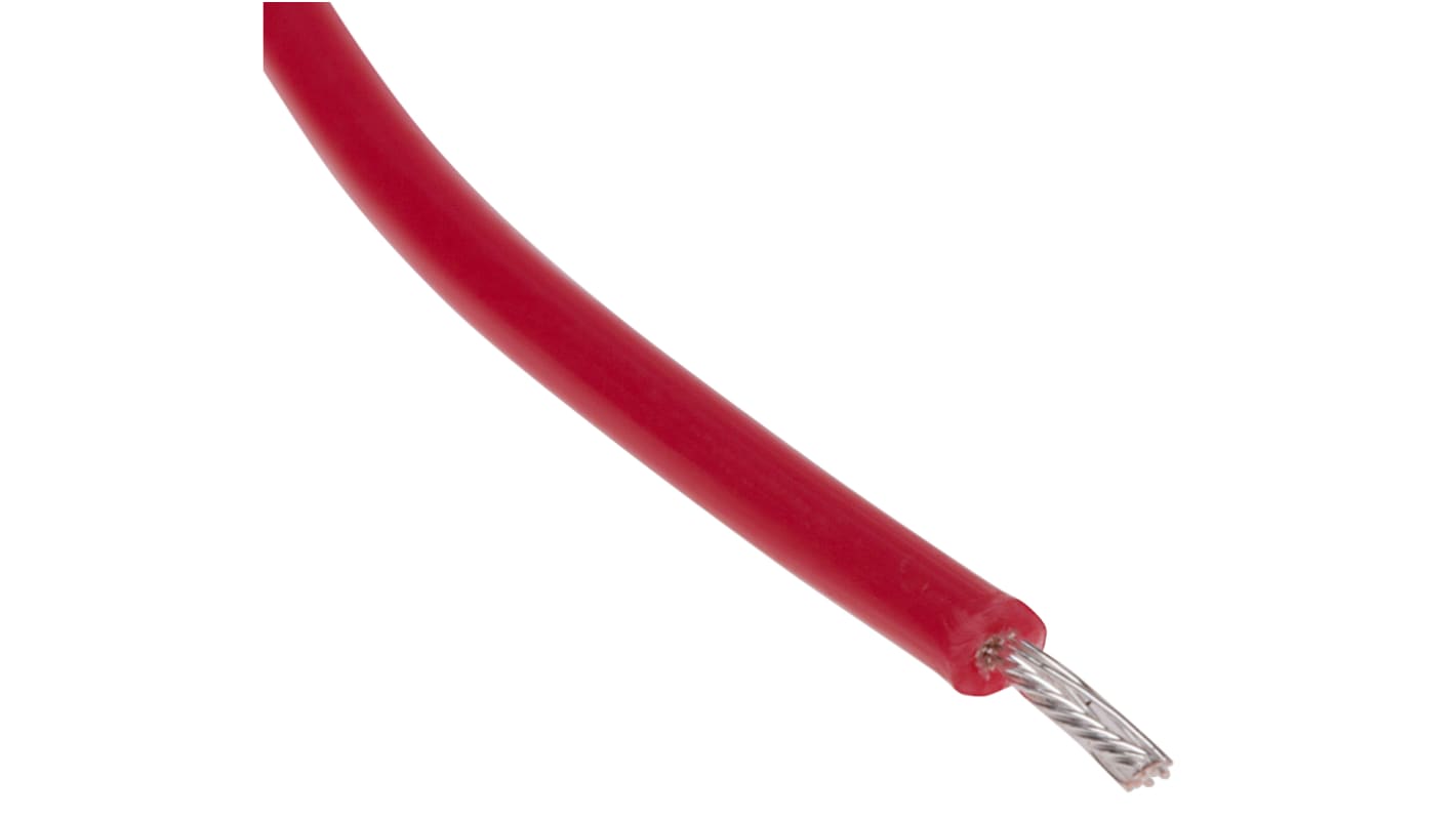 RS PRO Red 0.2 mm² Hook Up Wire, 24 AWG, 19/0.12 mm, 100m, PTFE Insulation