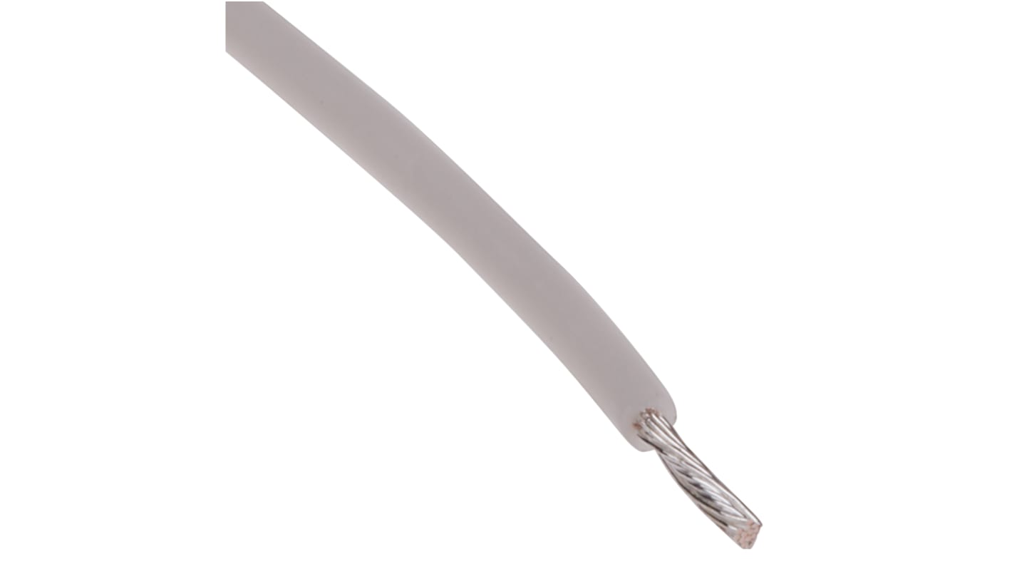 RS PRO White 0.13 mm² Hook Up Wire, 26 AWG, 19/0.1 mm, 100m, PTFE Insulation
