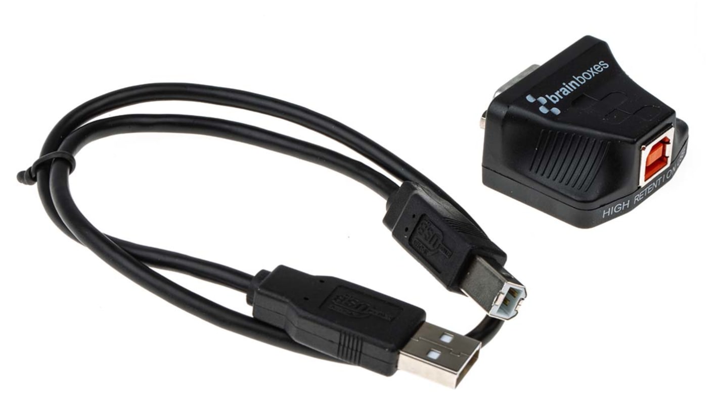Brainboxes RS232 USB B Female to D-sub, 9 Pin Male Interface Converter