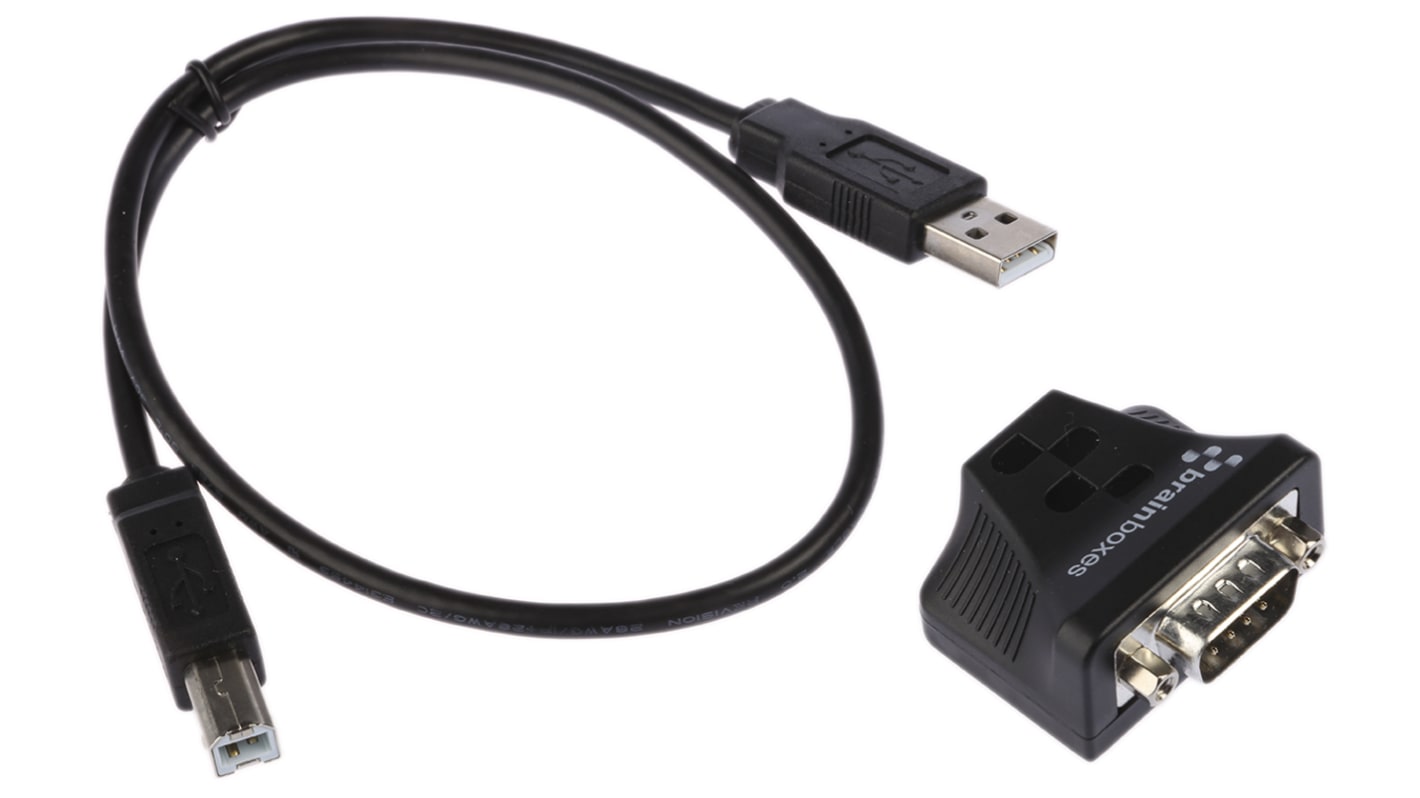 Brainboxes RS422, RS485 USB A Female to D-sub, 9 Pin Male Interface Converter