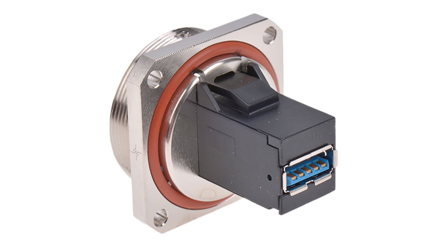 Connecteur USB 3.0 A to A Femelle Telegartner ports, Montage panneau, Droit, série TOC