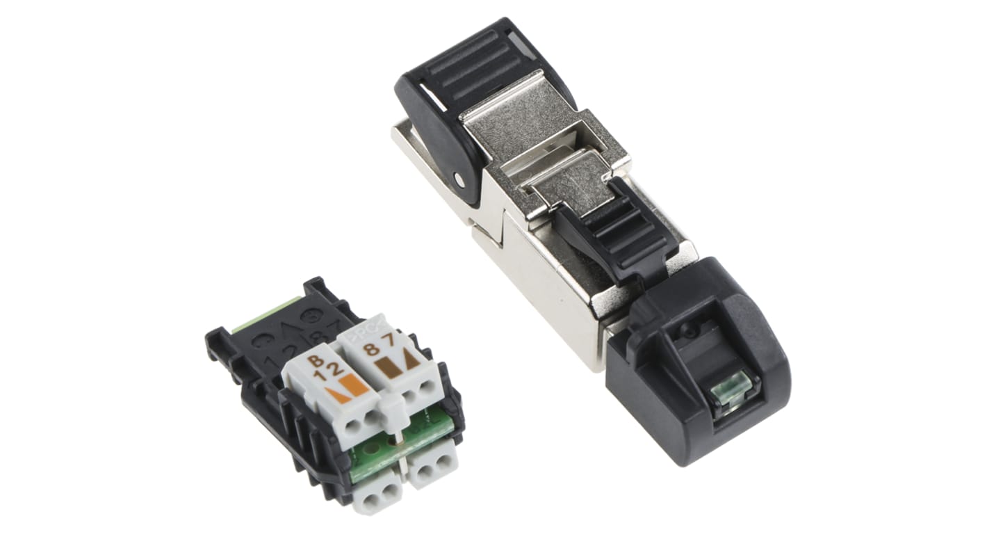 Telegartner MFP8 Series Male RJ45 Connector, Cable Mount, Cat6a Straight 8P8C -Way